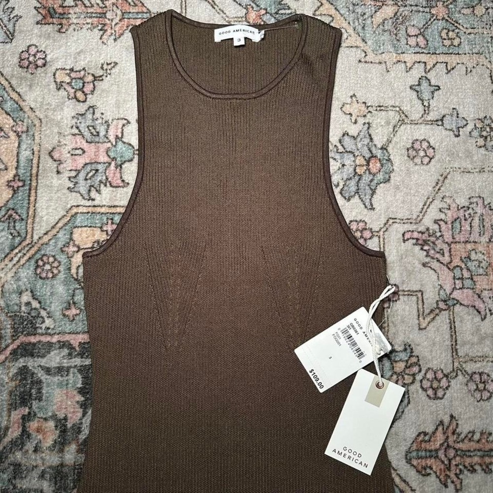 Good‎ American Good Touch Rib Bodysuit Brown GB0361 Size 3 L - Picture 3 of 4